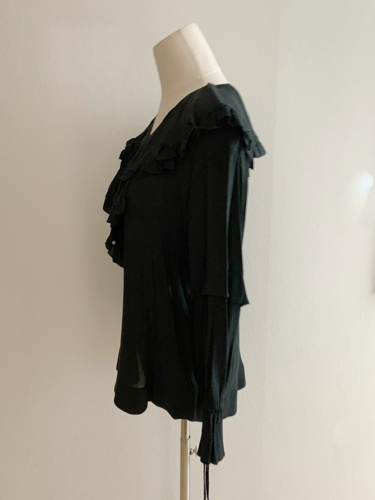 【3Lサイズ】フリル・ラッフル・トップス(black)*
