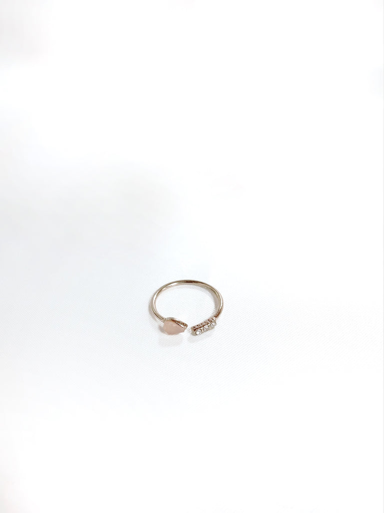 【寅の日・天赦日・一粒万倍日】【大金を招き入れる】ピンクリーフ&スリーダイヤリング*