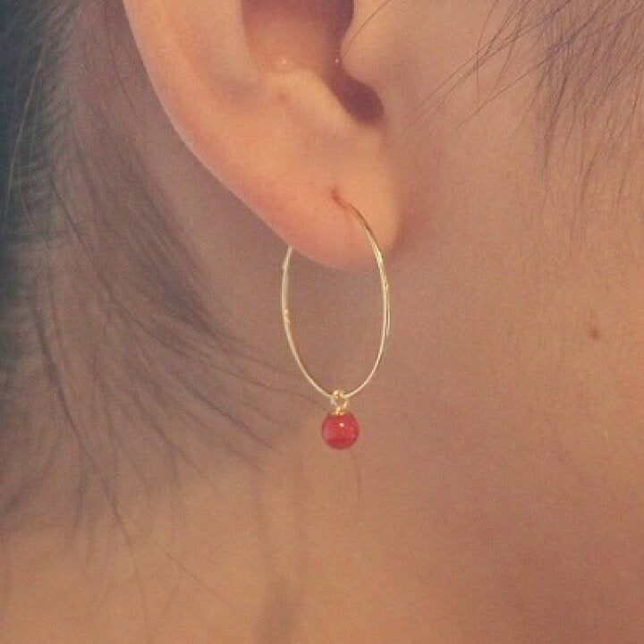 【愛のストーン+性愛の魅力】カーネリアンシンプルピアス*