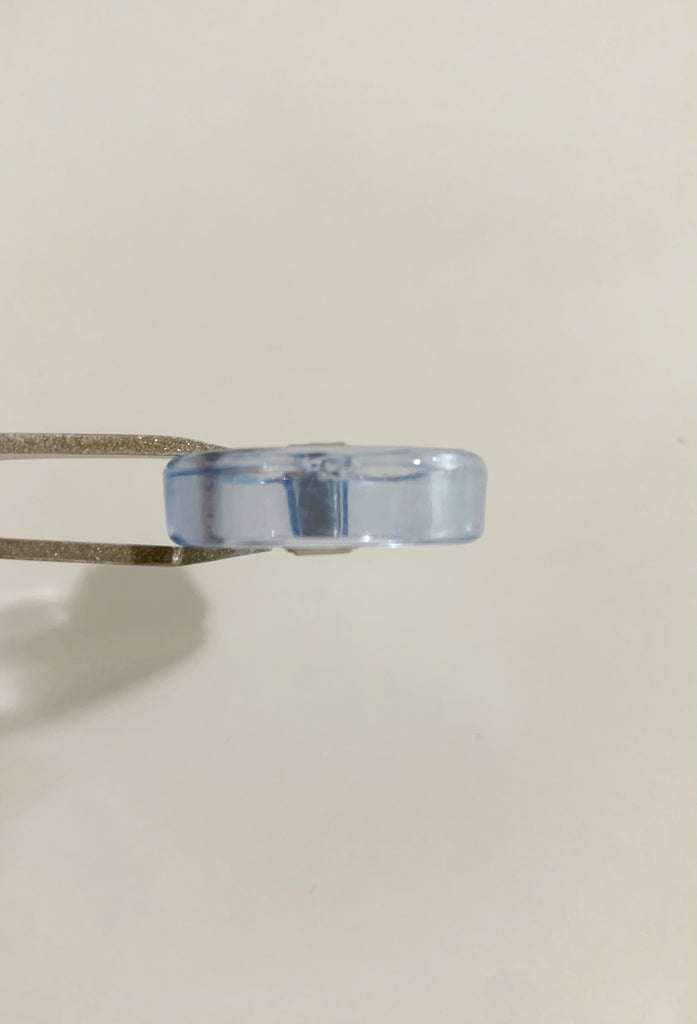 【浴衣に】ブルートパーズ&ピンクカルセドニー透明リング* (outlet)