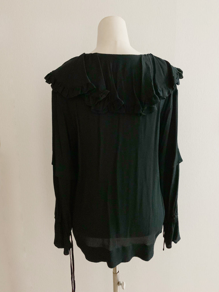 【3Lサイズ】フリル・ラッフル・トップス(black)*