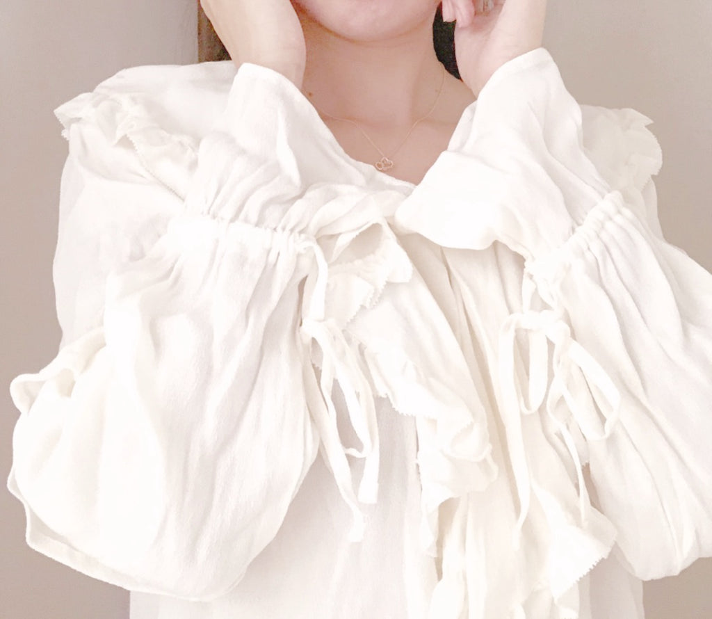 【3Lサイズ】フリル・ラッフル・トップス(white)*(アウトレット)