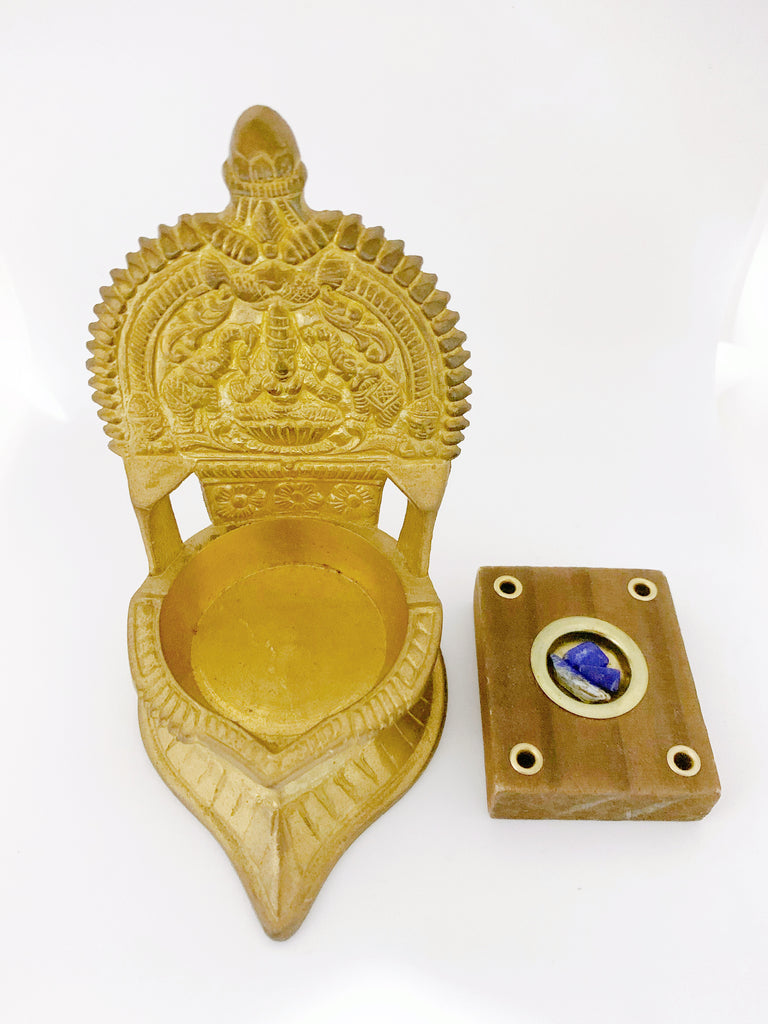 【怖いほどの金運】ラピスラズリとインド・金運爆上がり置物セット*(vintage)