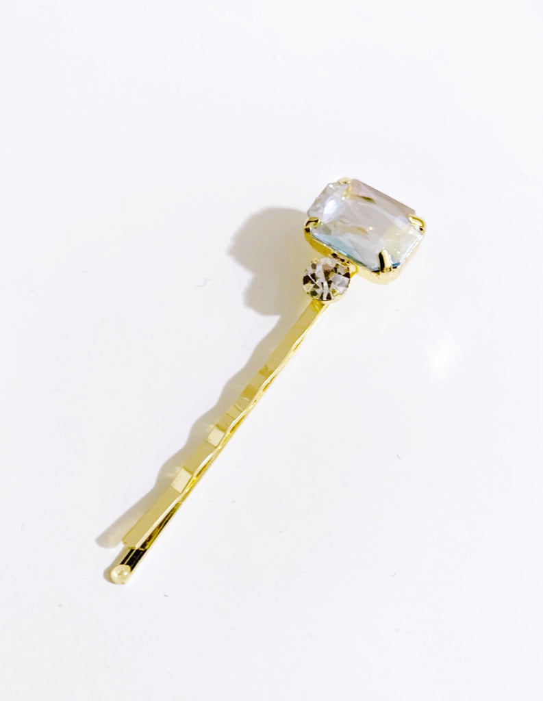 ¥2990→¥1990【5カラット級・金運UP】ダイヤモンド・ヘアピン*(emerald cut)