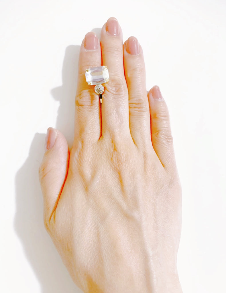 ¥2990→¥1990【5カラット級・金運UP】ダイヤモンド・ヘアピン*(emerald cut)