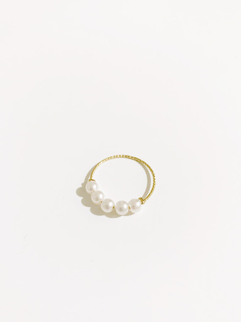 ¥4990→1990【カバラの秘密】パールファイブリング*(いちごのエトッフ(布)付)