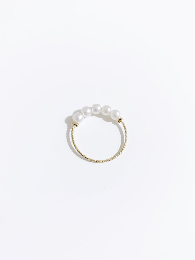 ¥4990→1990【カバラの秘密】パールファイブリング*(いちごのエトッフ(布)付)