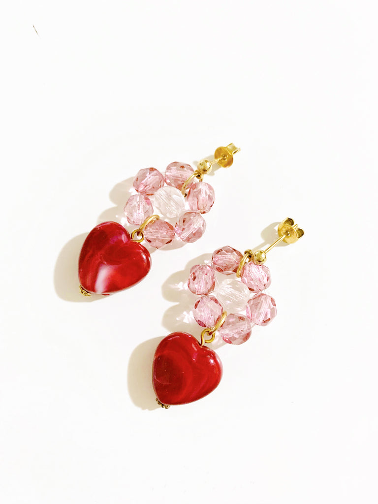 【甘く絡めとる】パリのレッドメノウピアス