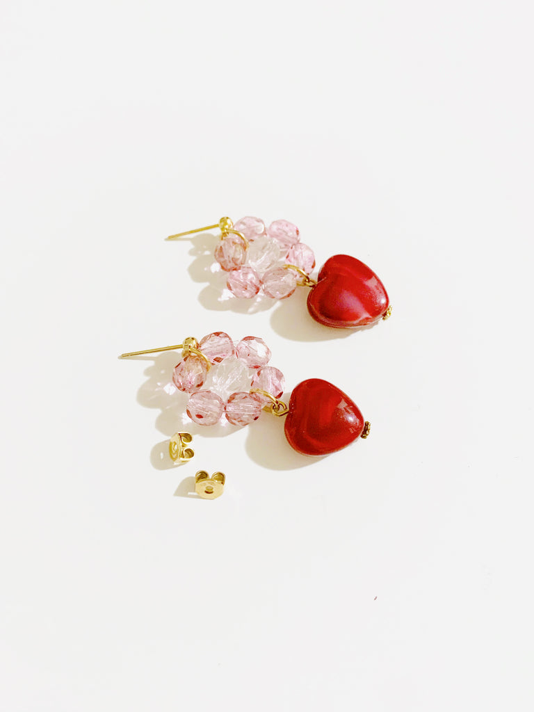 【甘く絡めとる】パリのレッドメノウピアス