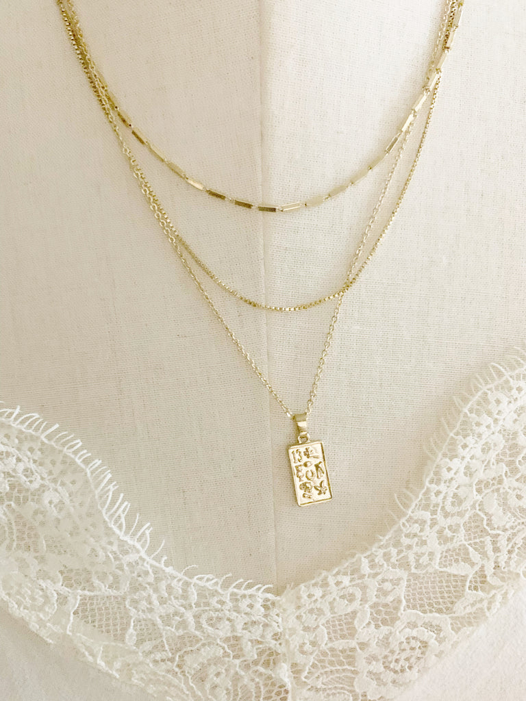 【最強運気】8個のラッキーモチーフ3重ネックレス*