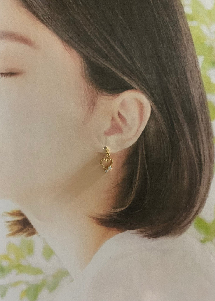 ¥777【恋愛運】ツインダイヤハートピアス*