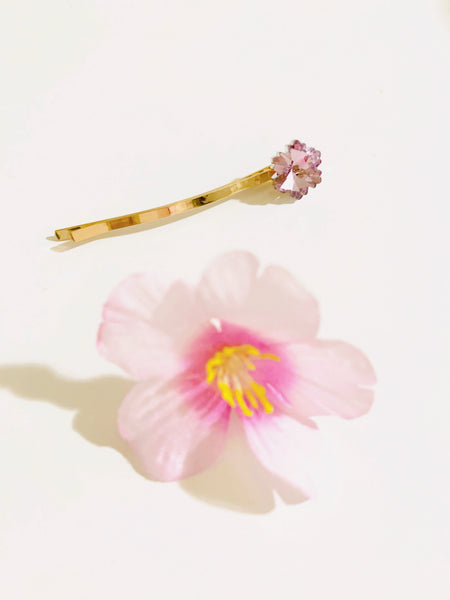 ピンクアメジスト　ピンアメ　高品質　可愛い　ハイグレード　約6cm ザクザク 合格】 桜咲くピンクアメジストヘアピン（sakura）* | Twin Angie