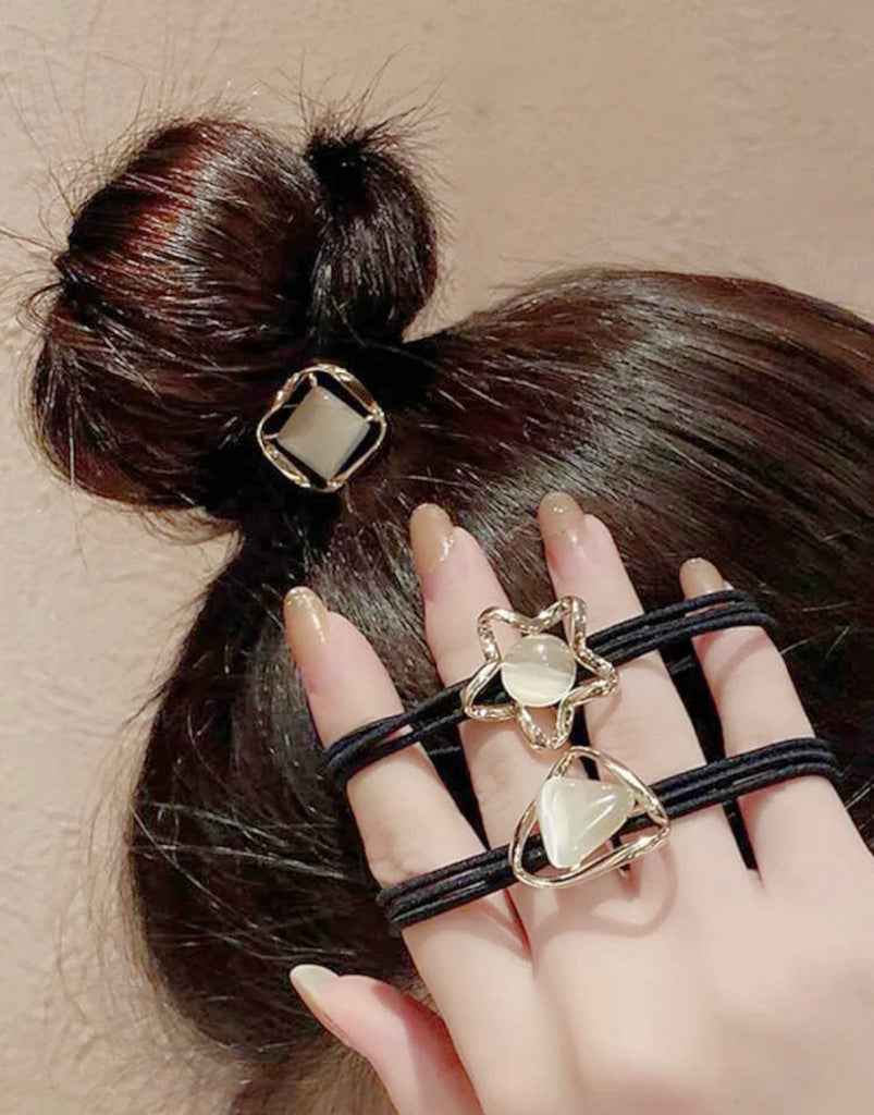 【夏の怖いほど効く】ブラックトルマリン(願叶)ヘアゴム*(ブレスレット)