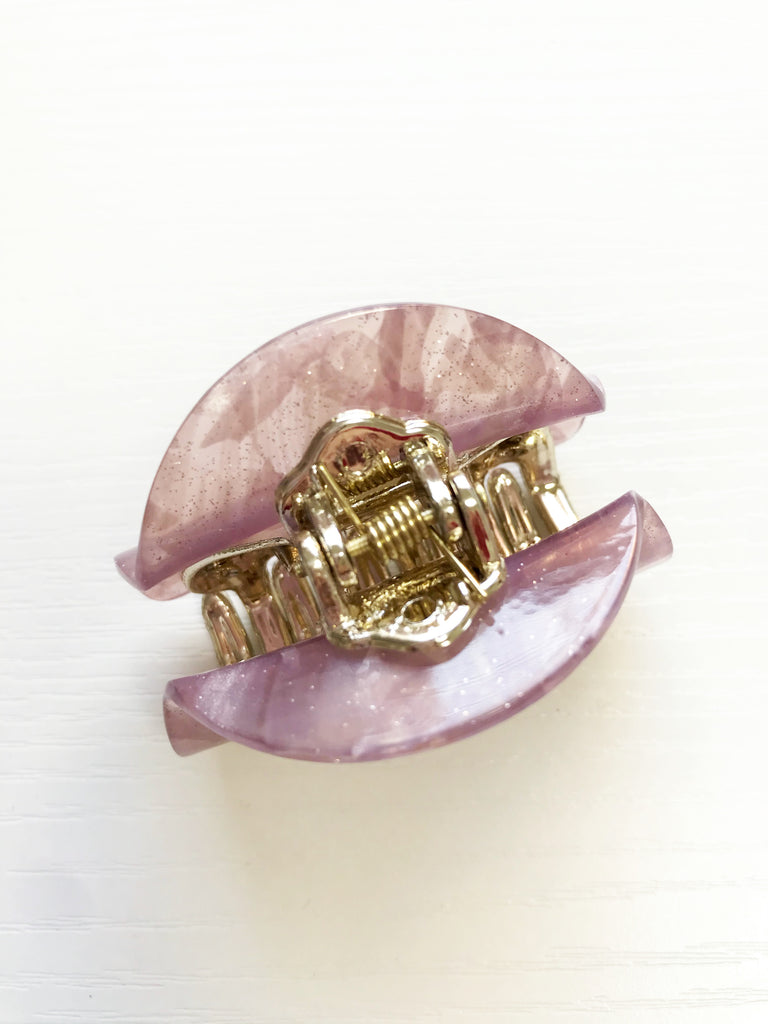 【最後の1点】( pink moon ) くすみピンクムーンヘアクリップ3