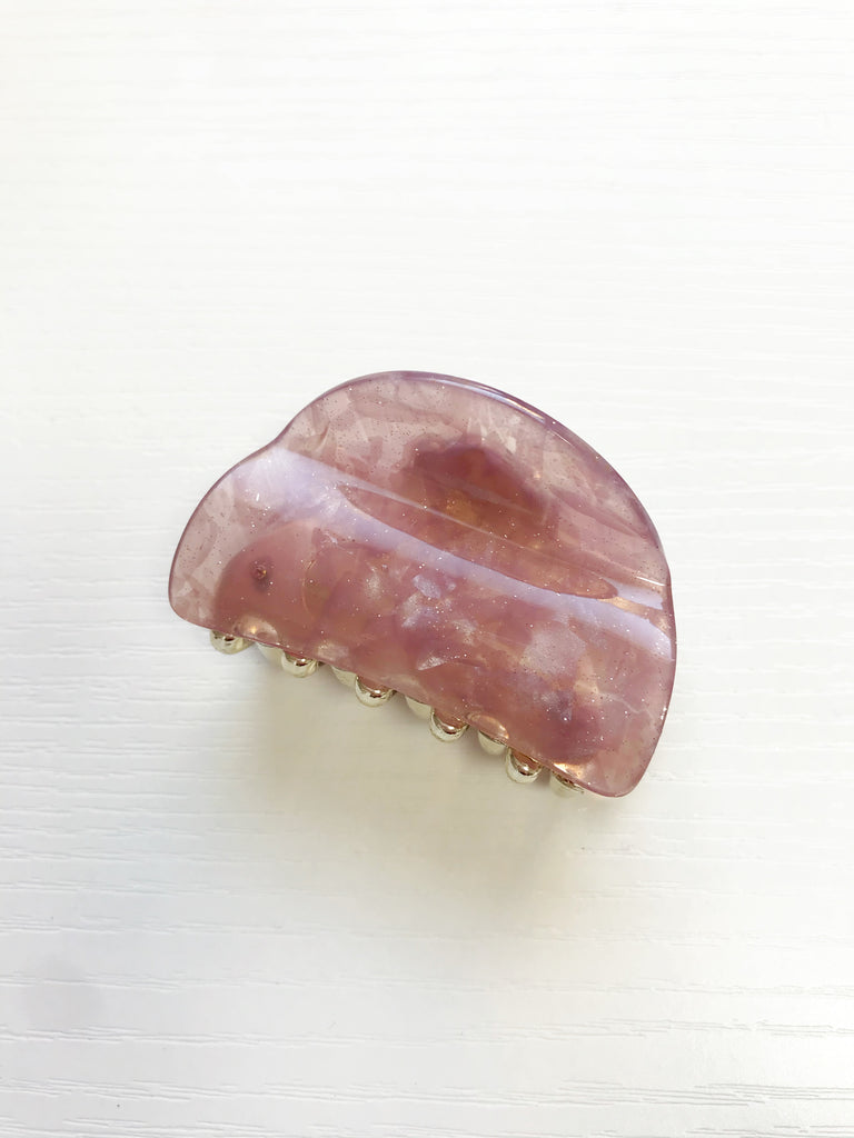 【最後の1点】( pink moon ) くすみピンクムーンヘアクリップ3