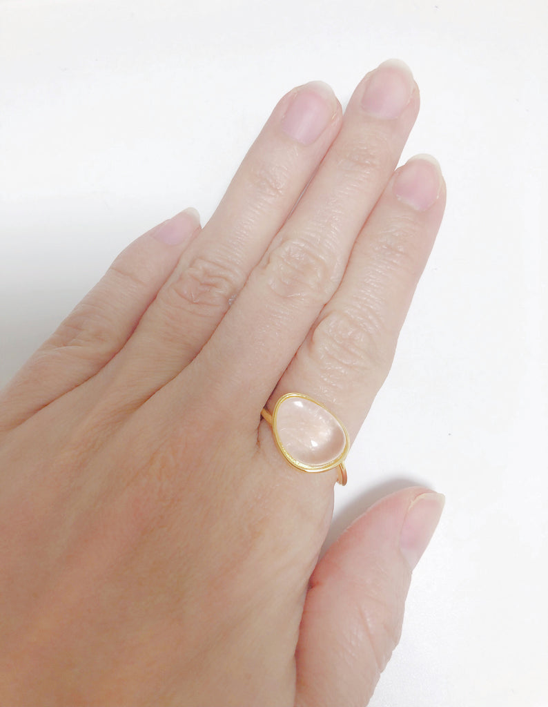 【最強金運の水晶】クリスタルゴールドリング