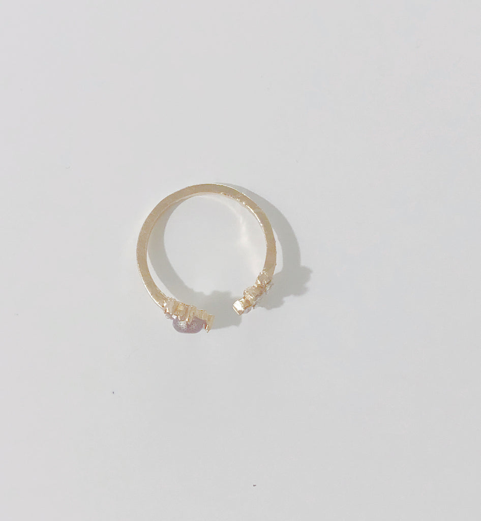 【最後の1点】【天使からの贈り物】アメジストエレスチャル+ダイヤフラワーリング