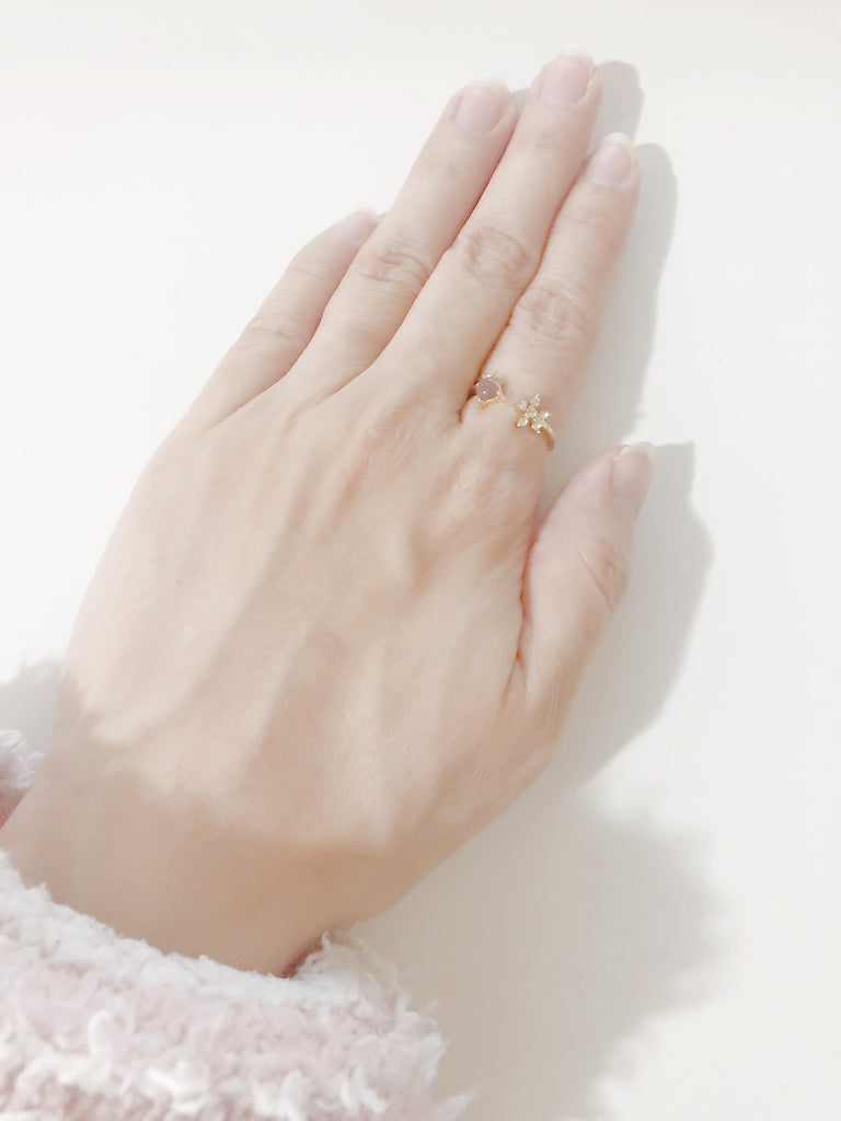 【最後の1点】【天使からの贈り物】アメジストエレスチャル+ダイヤフラワーリング