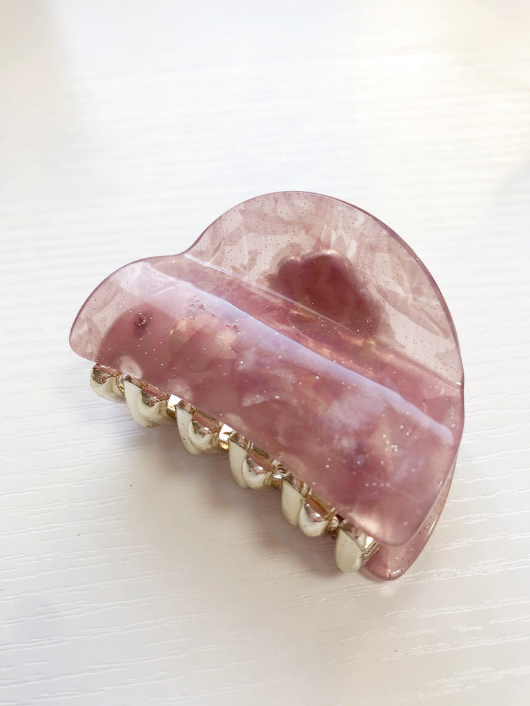 【最後の1点】( pink moon ) くすみピンクムーンヘアクリップ3