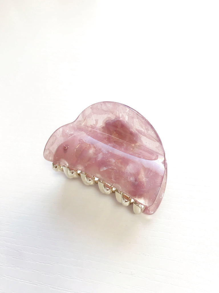 【最後の1点】( pink moon ) くすみピンクムーンヘアクリップ3