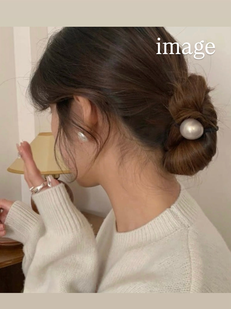 【黒字】ツイード・ヘアゴム(black)*