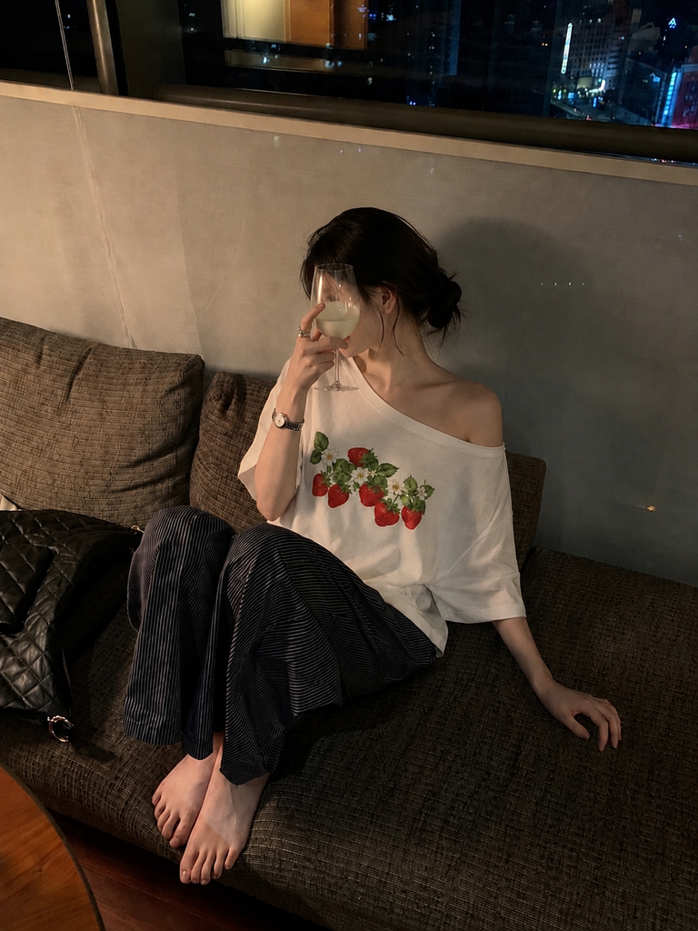【モテ】スイートストロベリーTシャツ（ブルーレースアゲート付）