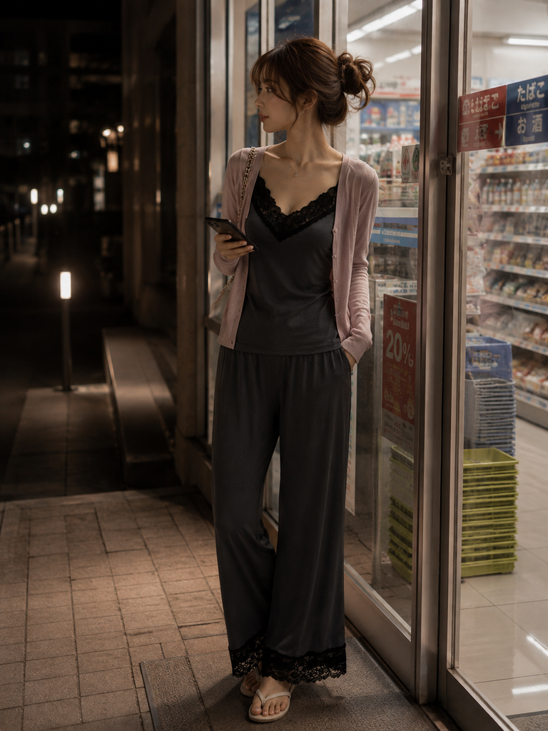 【おうちで女っぽい】 恋に効くレーストップス+ボトムセット(MoonStone)