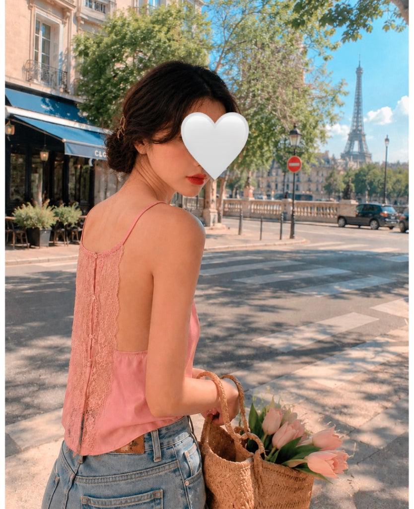 [後ろ姿でメロメロ] VUE ARRIÈRE Strawberry camisole (vintage)*