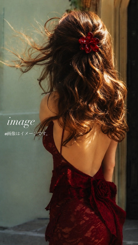 ¥3999→¥1555【復縁】レッドプルメリア・ヘアクリップ*