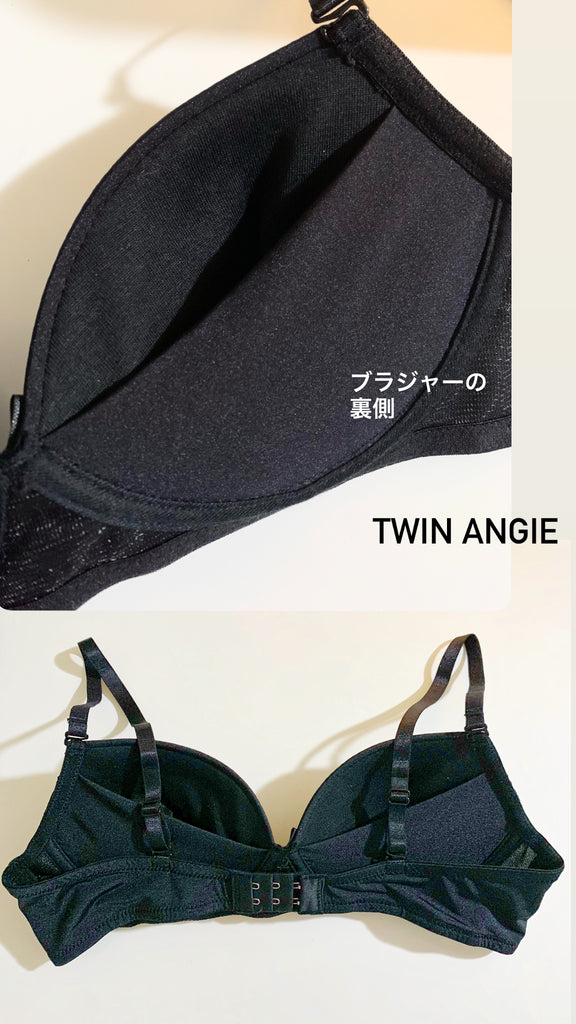 [チャクラに縫い込み]　(ノンワイヤー)シンプルレース　ブラ+パンツセット
