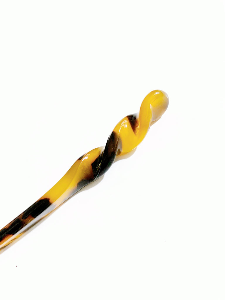 【黒字】 ブラウンカルセドニー＆ブラックオニキスかんざし*