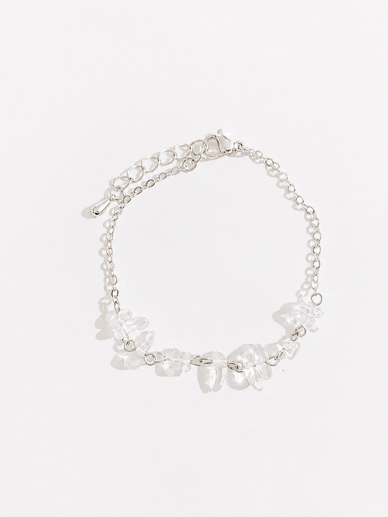 ¥2000オフ [古代秘密儀式]ハニー・クリスタル・ブレスレット*(silver)