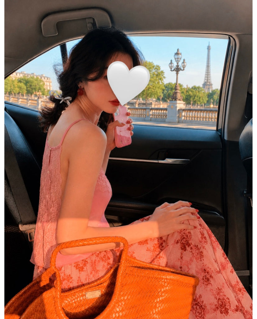 [後ろ姿でメロメロ] VUE ARRIÈRE Strawberry camisole (vintage)*
