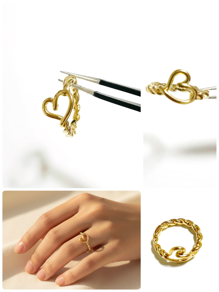 【ねじれた運命を戻す】復縁のハートピンキーリング*(ゴールド)