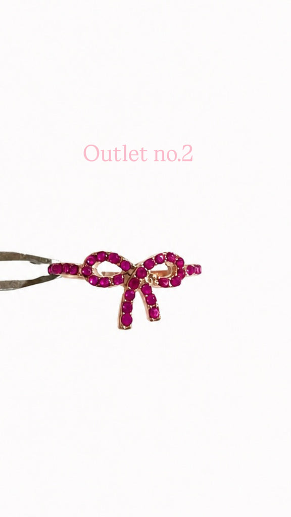 ¥2999→¥599【最強】[モテモテ] Red Pink Ribbonリング*(OUTLET/no.2)