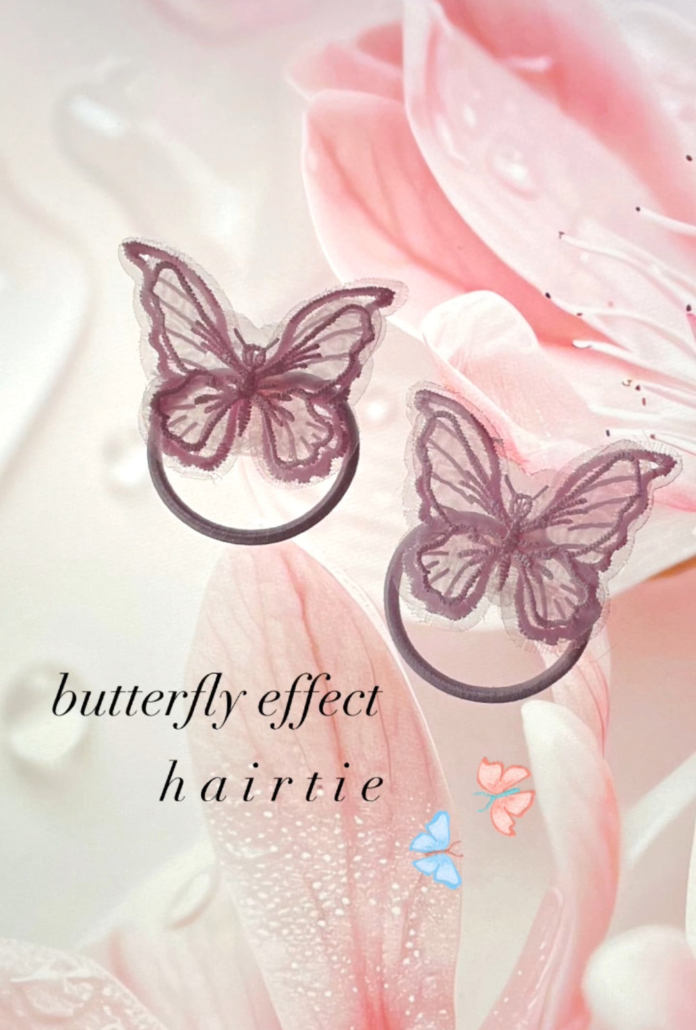 【限定１点】 【バタフライエフェクトを起こす】レース蝶のミニヘアゴム♡
