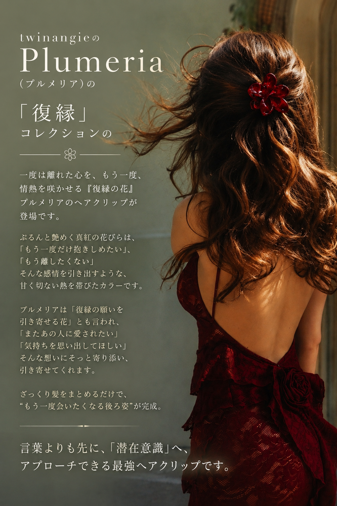¥3999→¥1555【復縁】レッドプルメリア・ヘアクリップ*