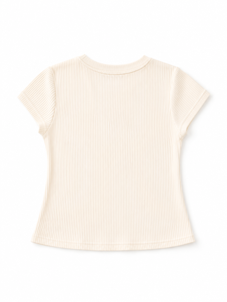 【守りたくなる】キャット・リブ・Tシャツ（ピンクムーンストーン付）