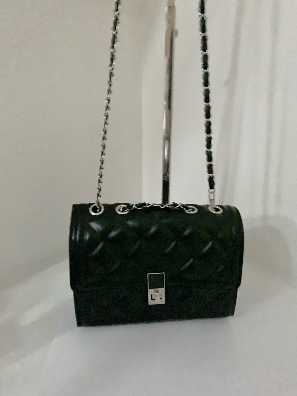[Love Sapphires / Milky Pink & Orange] Mini Quilted Bag (Black)*
