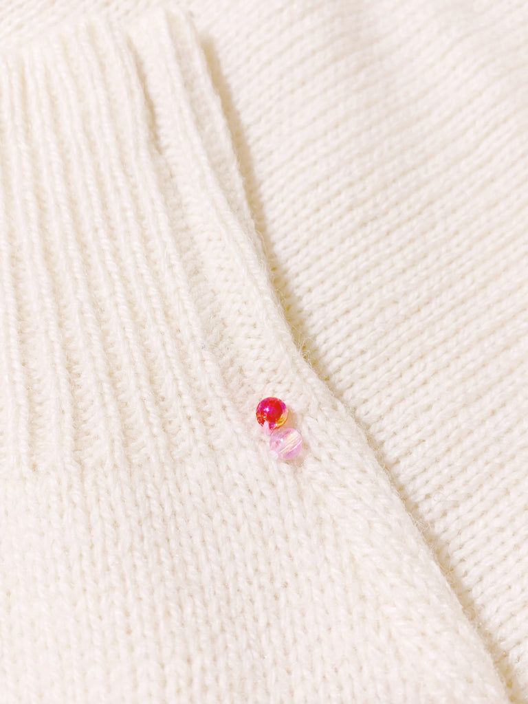 【Lサイズ】ホワイトニットトップス(vintage)+春恋のランジェリーフレーバー1本付*