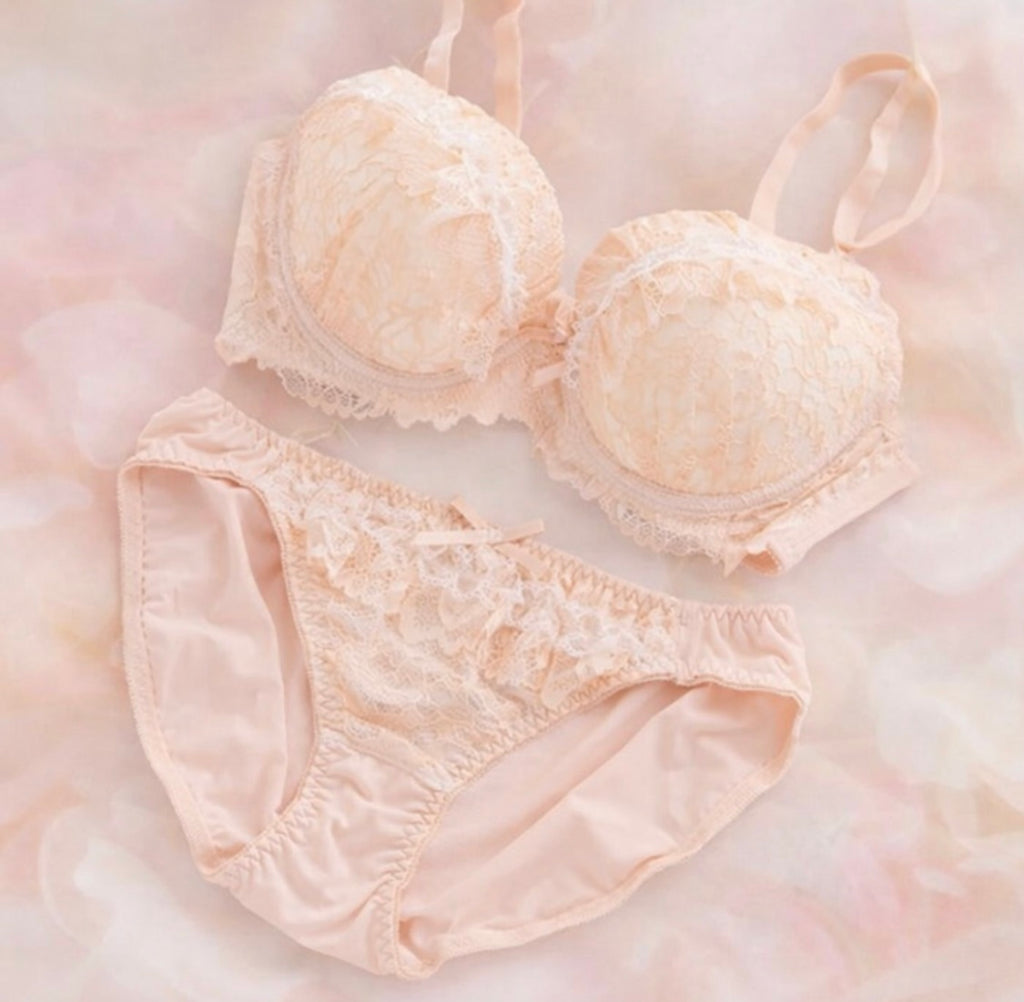 【LLサイズ】[モテ]フリルブラ+パンツセット