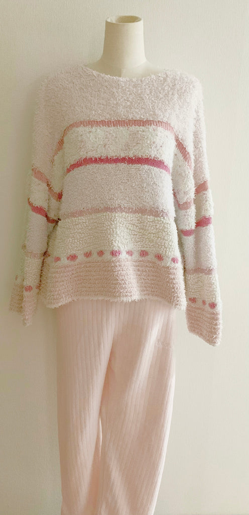 あったかピンクふわふわパジャマの長ズボン+ローズブロッサム官能フレーバー1本付(vintage)*