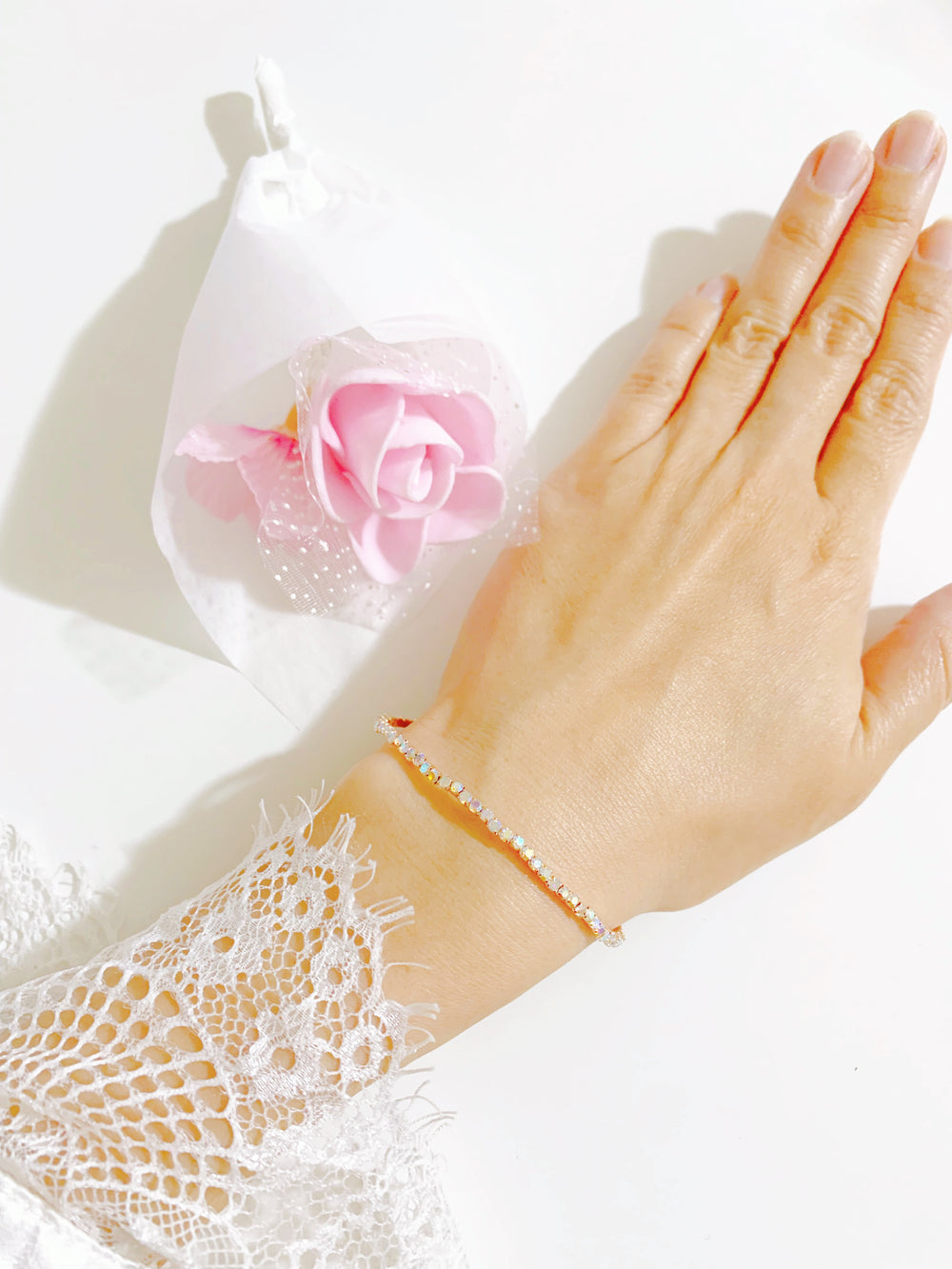 [ Wedding ] レインボークォーツブレスレット+スプリングフラワーブーケ