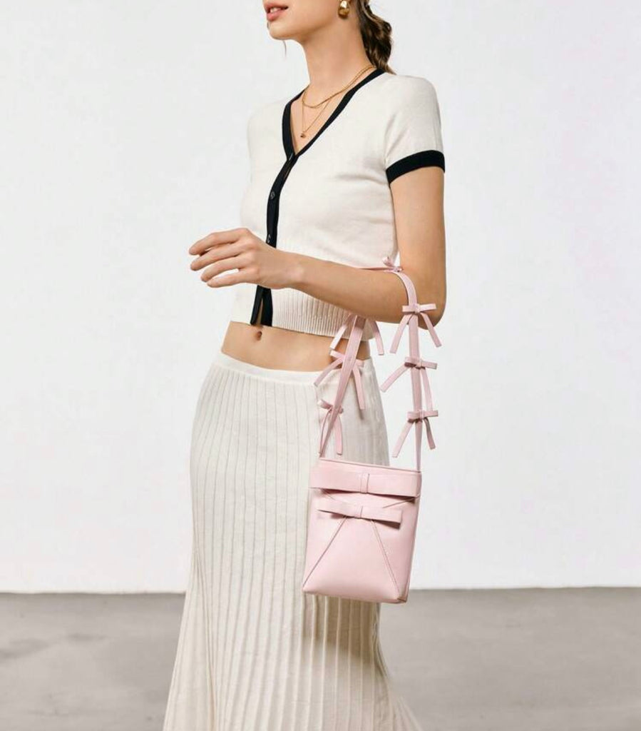 【縁結び】リボンハグバッグ(crystal stone付き)