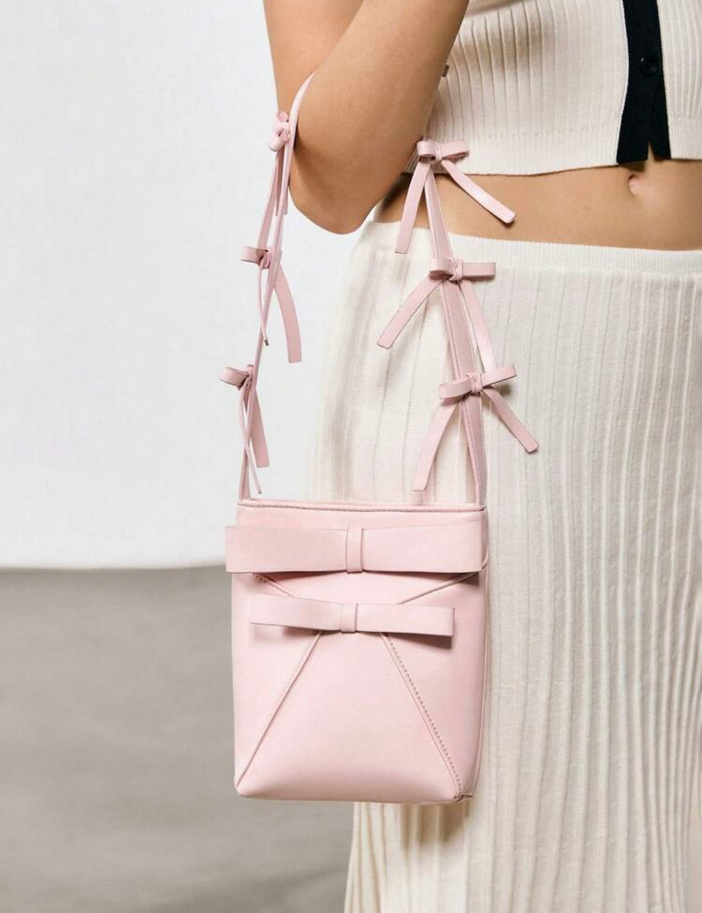 【縁結び】リボンハグバッグ(crystal stone付き)