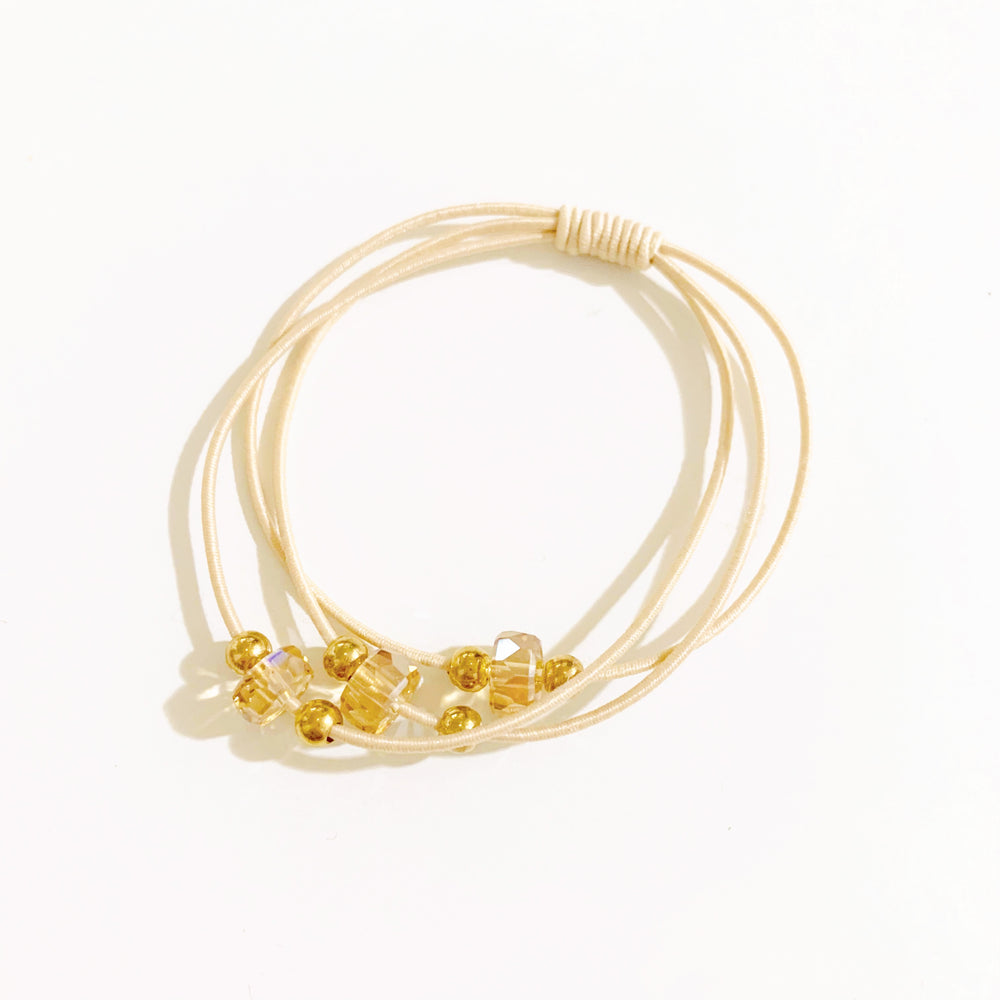 【一粒万倍日】[金運UP] マネーヘアゴム(シャンパーニュマネーストーン)*