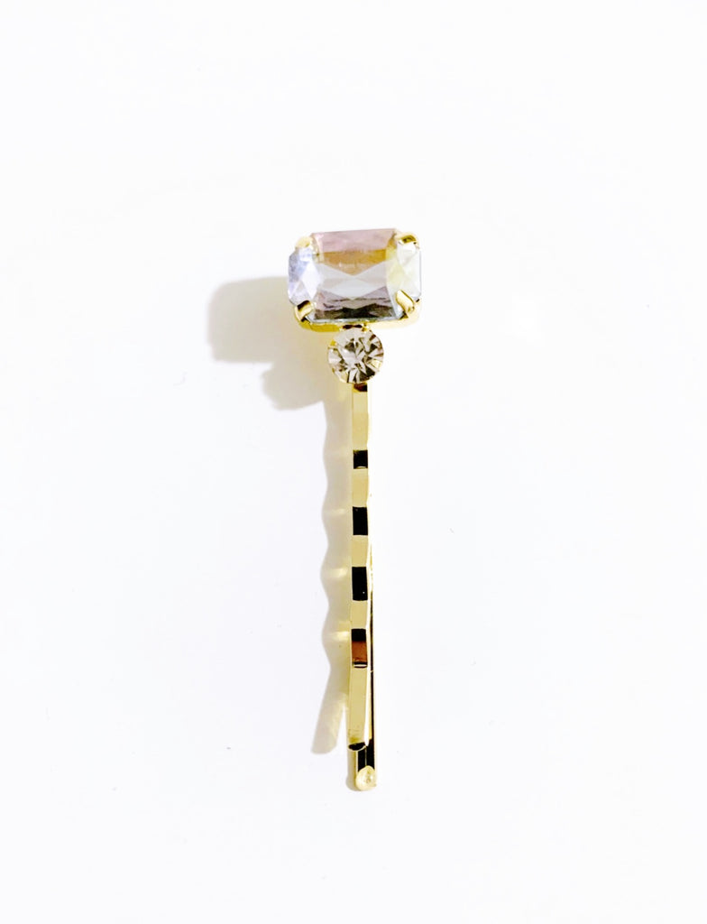 ¥2990→¥1990【５カラット級・金運UP】ダイヤモンド・ヘアピン*(emerald cut)