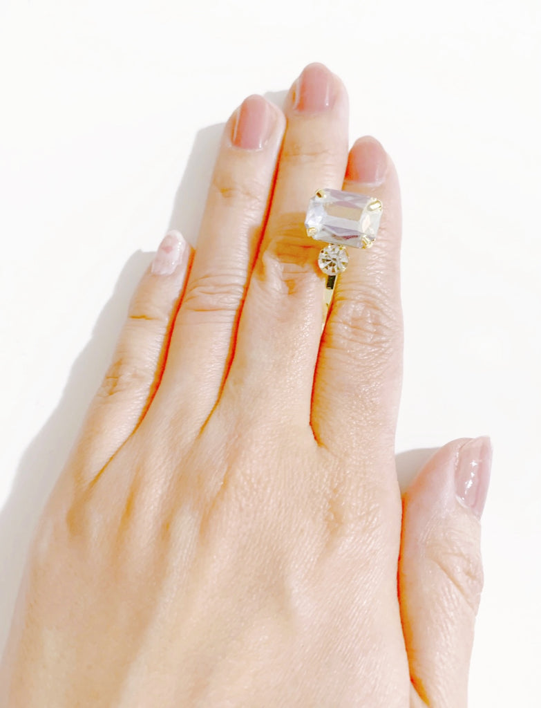 ¥2990→¥1990【５カラット級・金運UP】ダイヤモンド・ヘアピン*(emerald cut)