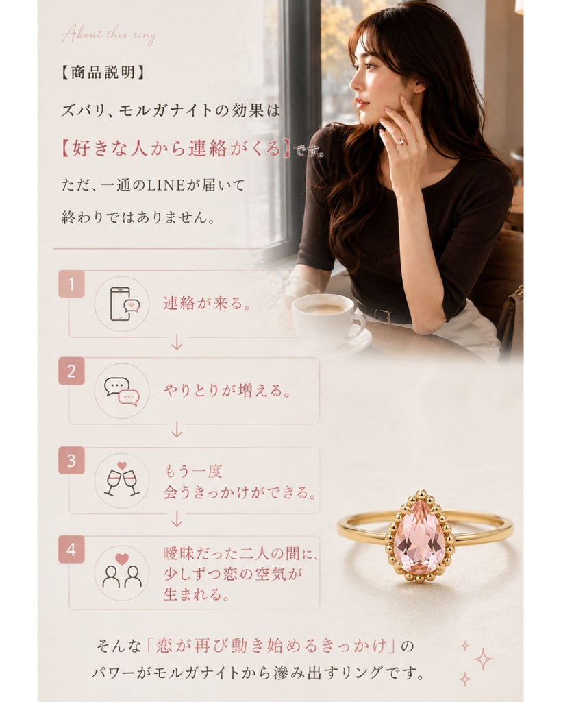 【LINE】ロゼ・モルガナイト・リング*（マダガスカル産）