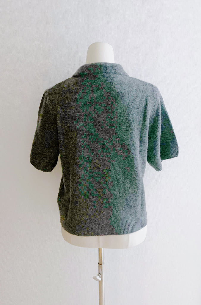 [最強のモテ] 2WAY襟付きグレーニットカーディガン* (ピンクリッチストーン)